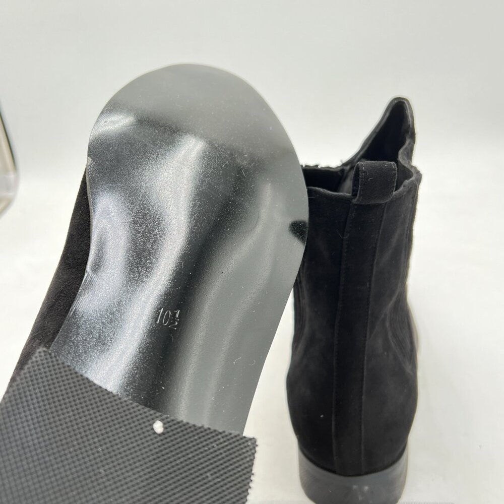 Black Suede Retro Elastic Low Chunky Block Heel P… - image 5